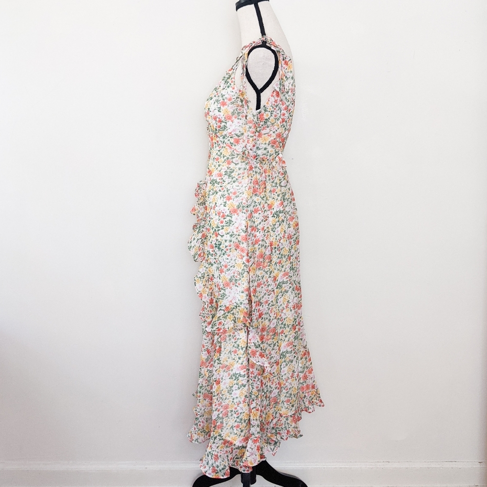 💠LAST 1💠NWT Storia Floral Ruffled Midi Dress - Picture 4 of 5